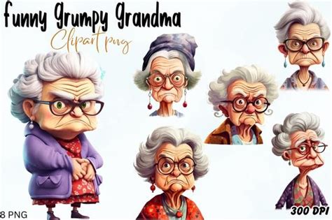 Grumpy Grandma Clipart Funny Sublimation Graphic By A Design Creative Fabrica