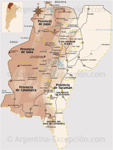 Map Of Northwest Argentina Northwest Region Salta Jujuy Tucumán