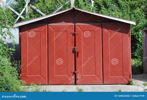 Rusty Metal Garage Stock Photo Image Of Gate Double 124823420