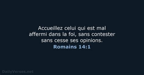 Romains 141 Verset De La Bible Bds