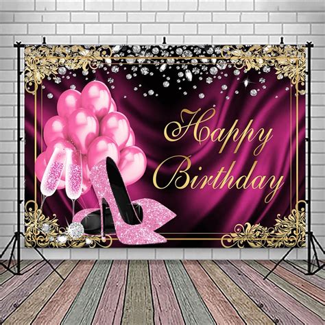 Other Stationary And Supplies Glitter Adult Birthday Party Backdrop Pink Photography Balloons