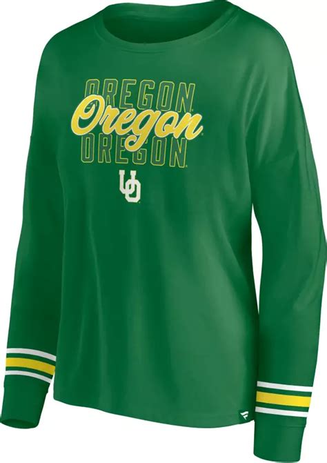 Ncaa Womens Oregon Ducks Green Triple Stripe Long Sleeve T Shirt