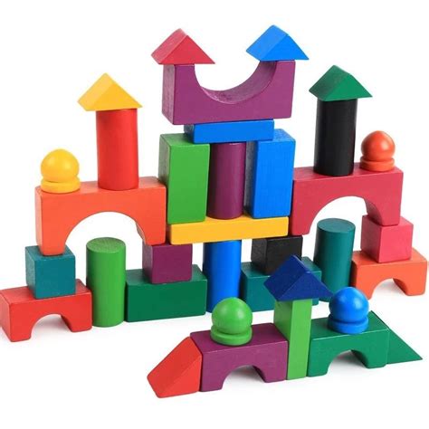 112pcsset Montessori Education Wooden Grains Color Building Blocks