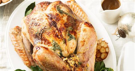 Roast Turkey With Bacon And Tarragon Stuffing