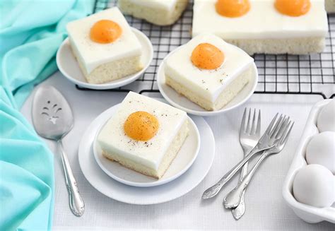 When room temperature to begin with, egg whites will grow bigger and stronger with whipping. Square Egg Cakes : fried egg cake
