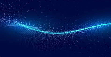 Free Vector Blue Techno Particle Wave Light Background