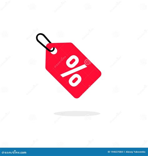 Discount Offer Sale Price Tag Icon Flat Label Red Clearance Symbol