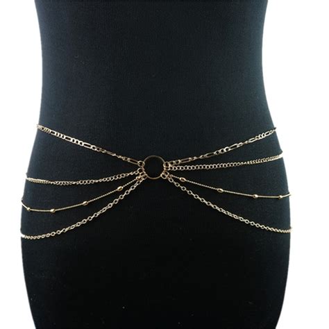 Aliexpress Buy Sexy Golden Multilayer Cross Body Jewelry Women