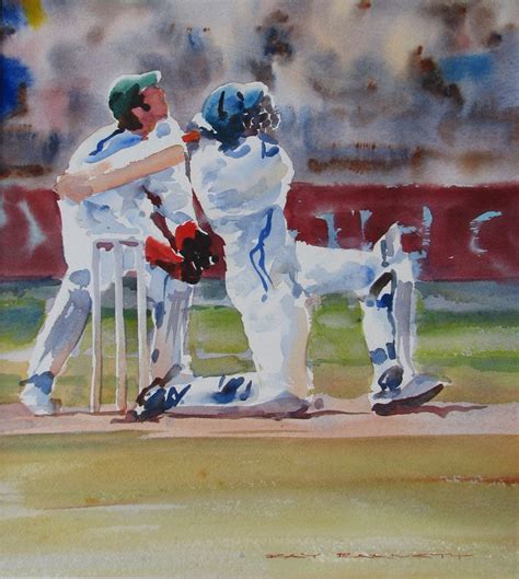 Cricket Painting World Of Sports Painting And Drawing Matthews Cricket