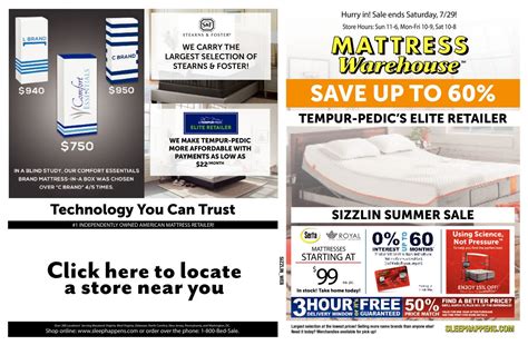 We're your source for king mattresses and related items in cincinnati, ohio. Mattress Warehouse Sizzlin Summer Sale by Mattress ...