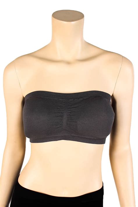Womens Strapless Padded Bra Bandeau Tube Top Removable Pads Seamless Crop Colors Ebay