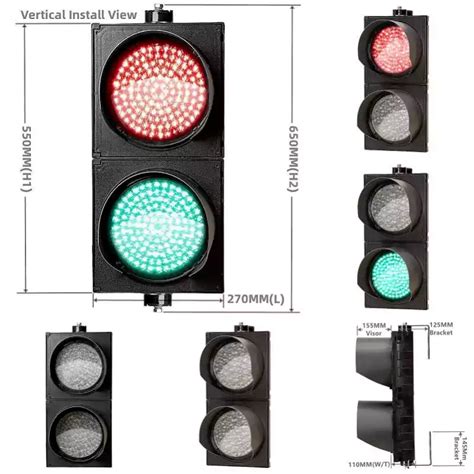 200mm8 Inch 2 Aspect Red Green Ball Led Traffic Light With Cobweb