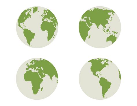Set Globe Isolated World Planet Earth Map Icon On White Background
