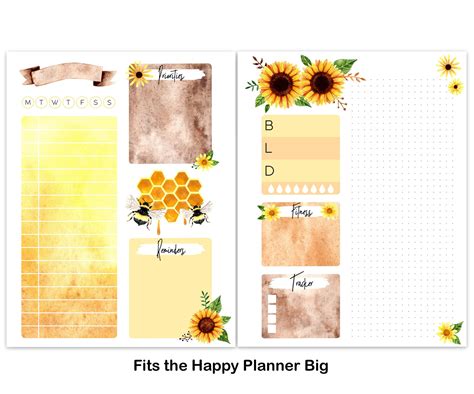 DAILY Planner Printable Inserts For Happy Planner Classic Big Etsy