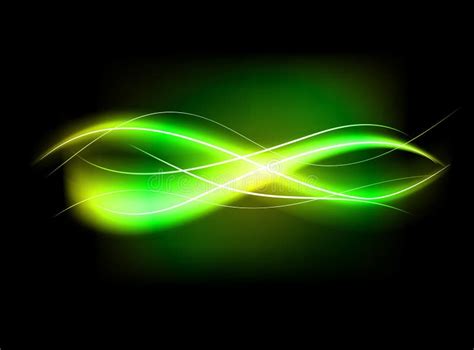 Blurry Abstract Green Lined Light Effect Background Stock Illustration