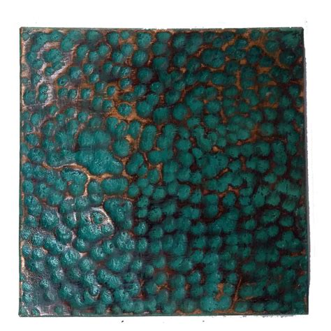 Rustic Green Patina Copper Accent Tiles Aged Cottage Metal Etsy In