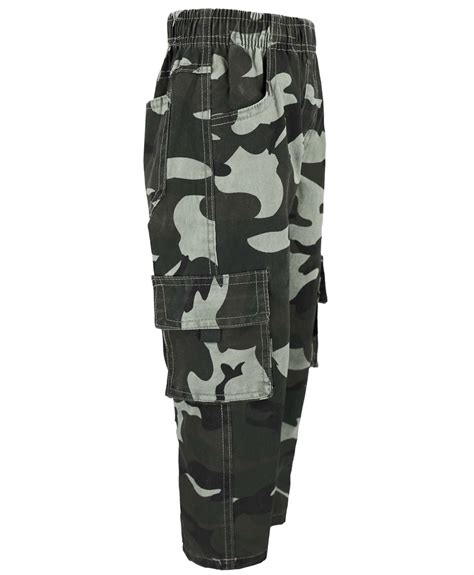 Kids Camouflage Multipocket Trousers Boys Army Print Pants Cargo Combat
