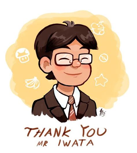 a man with glasses and a tie on is smiling at the camera while he says thank you mr iwata