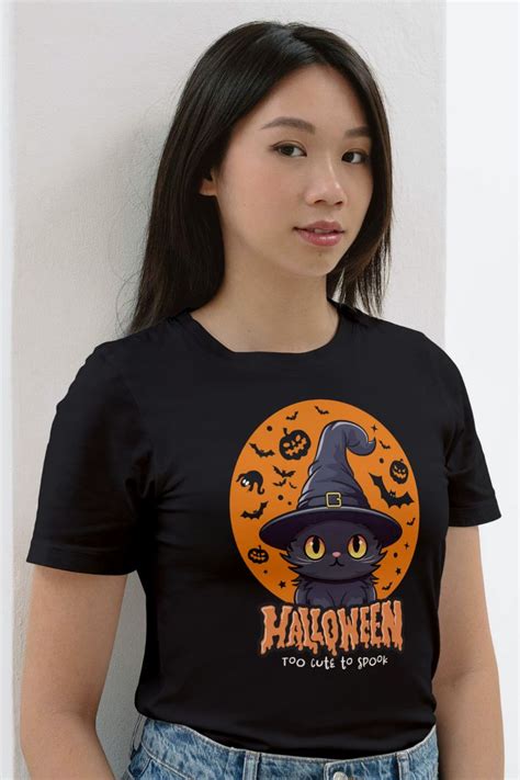 Halloween Too Cute To Spook Black Cat By Chasing Tees Designs In 2023 Funny Halloween Tshirts