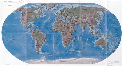 Large Scale Political Map Of The World With Relief Major Cities And