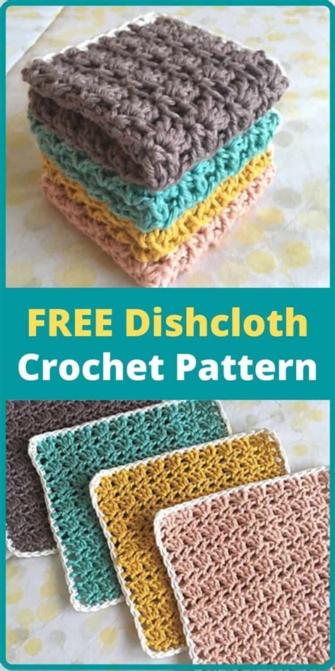 Easy Textured Dishcloth Crochet Pattern Crochet Dish Cloth Free