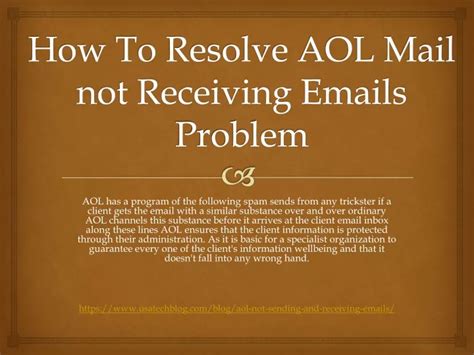 Ppt How To Fix Aol Mail Not Receiving Emails Problem Powerpoint