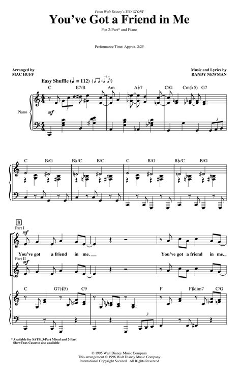 Youve Got A Friend In Me From Toy Story Arr Mac Huff Sheet Music