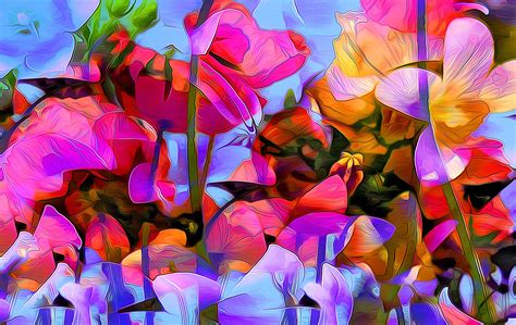 Abstract Flower Painting Hd Wallpaper Background Image