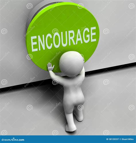 Encourage Button Means Inspire Motivate Royalty Free Stock Photography