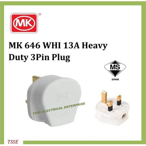 Mk 646 Whi 13a Heavy Duty 3pin Plug Top Shopee Malaysia