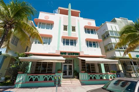 Art Deco Architecture At Ocean Drive In South Beach Miami Editorial