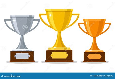 Gold Silver Bronze Trophy Cups Stock Vector Illustration Of Celebrate