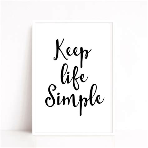 Keep Life Simple Quote Print Minimalist Wall Art Etsy