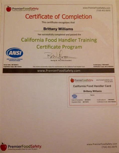 One provider of food handlers permit training is learn2serve. State Food Safety Certification California - My Food