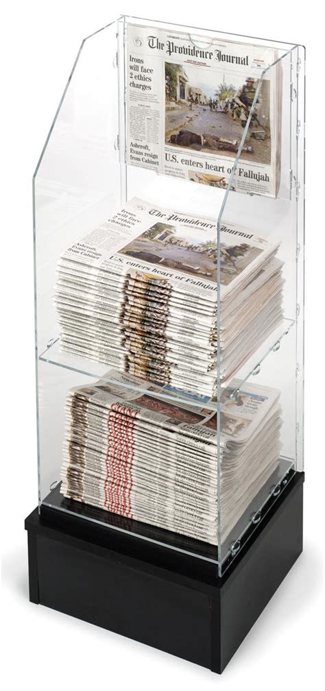 3 Tiered Newspaper Rack For Floor Fits Tabloid Size Papers Separate