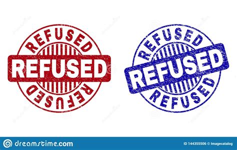 Grunge Refused Textured Round Watermarks Stock Vector Illustration Of