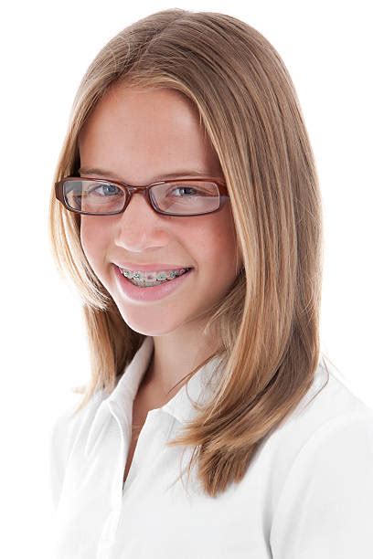 Best Braces Little Girls Glasses 12 13 Years Stock Photos