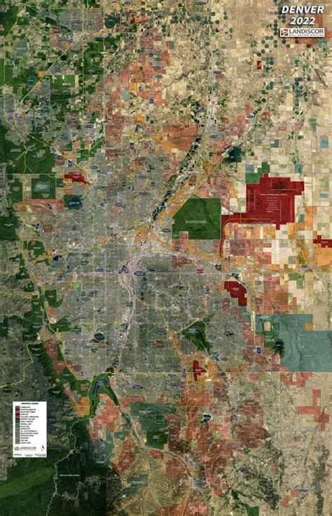 Aerial Wall Map Mural Denver Landiscor Real Estate Mapping