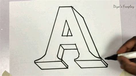 Draw Letter A In 3d For Assignment And Project Work Alphabet A