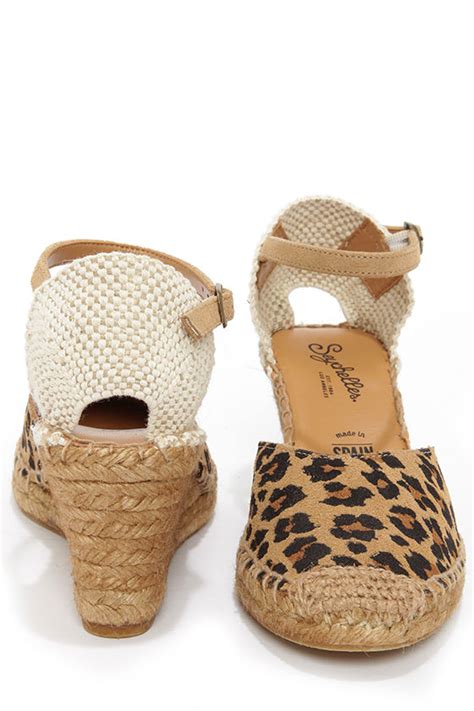 Cute Leopard Print Shoes Espadrille Sandals Wedges 9900
