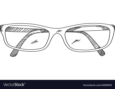 Eye Glasses Hand Drawing Royalty Free Vector Image