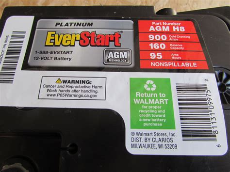 Bmw Everstart Platinum Battery H8 W Agm Technology 900cca Agm H8