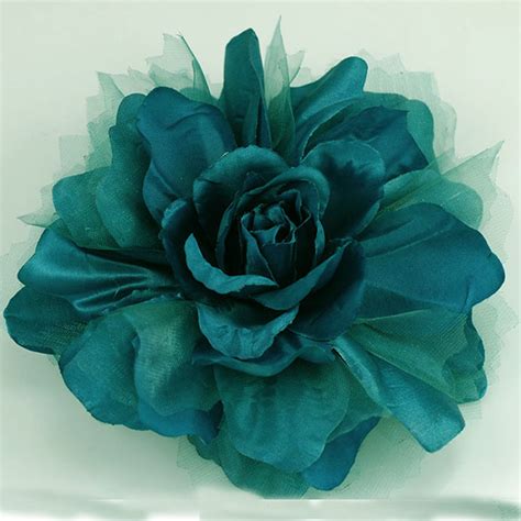 Large Teal Color Fabric Flower