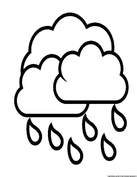 Cloudy Day Colouring Page Clipart Best