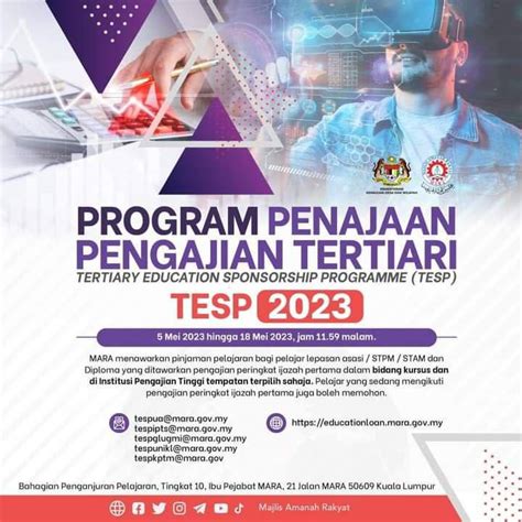 Biasiswa Mara Program Penajaan Pengajian Tertiari Tesp Biasiswa