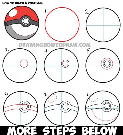 How To Draw A Pokeball From Pokemon Easy Step By Step Drawing