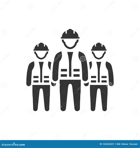 Construction Worker Team Icon Stock Vector Illustration Of Worker