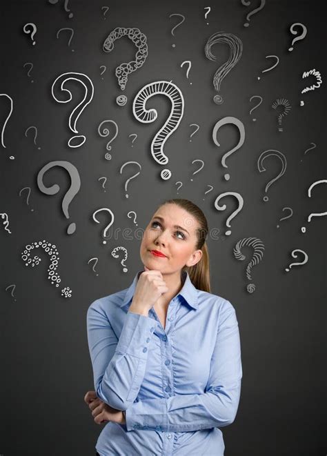 Thinking Women With Question Mark Stock Photo Image 41583589