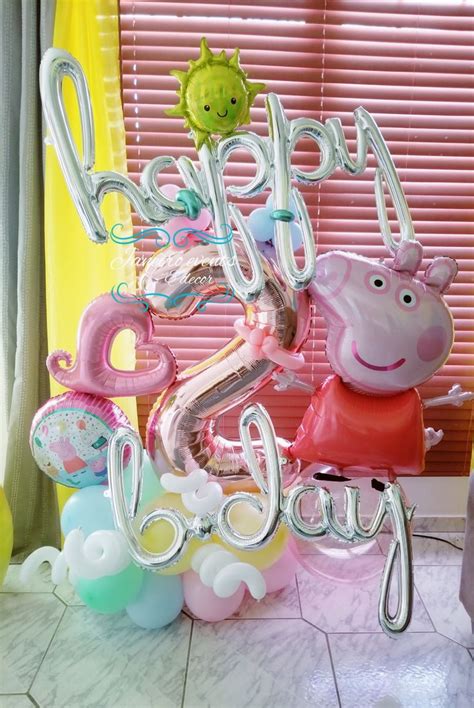 Peppa Pig Balloon Bouquet Peppa Pig Birthday Decorations Peppa Pig