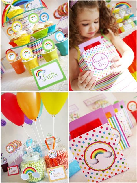 Rainbow Birthday Party With Printables Party Ideas Party Printables